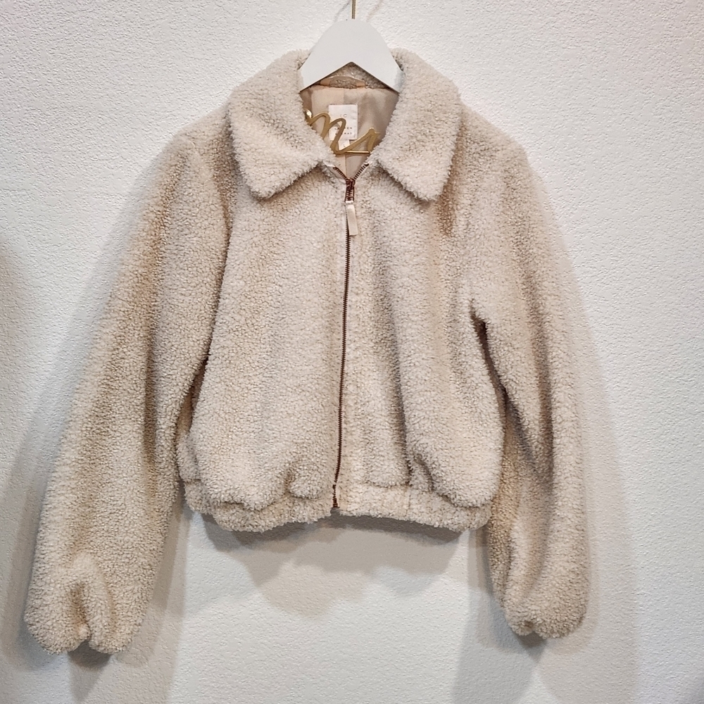 Lc Lauren Conrad Textured Sherpa Bomber Style Jacket Sold Out Size L